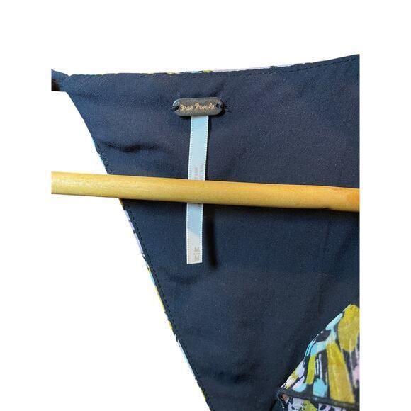 Free People Medium Mabel Balloon Sleeve Ruched Cropped Top Peasant Blouse Floral - Picture 5 of 15